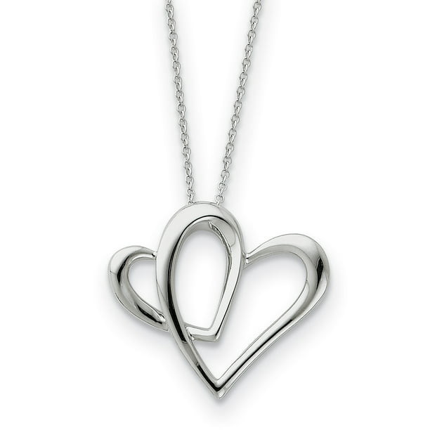 925 Sterling Silver Amazing Love 18in Heart Pendant Necklace Charm Chain 18
